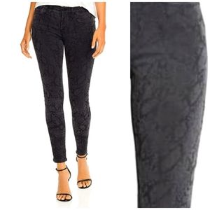 FRAME DENIM Le Skinny De Jeanne Tonal Python Snake Print Jeans